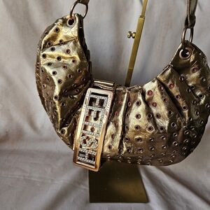 FETISH By Eve 🌟 Metallic Golden Bronze Hobo Shoulder Bag